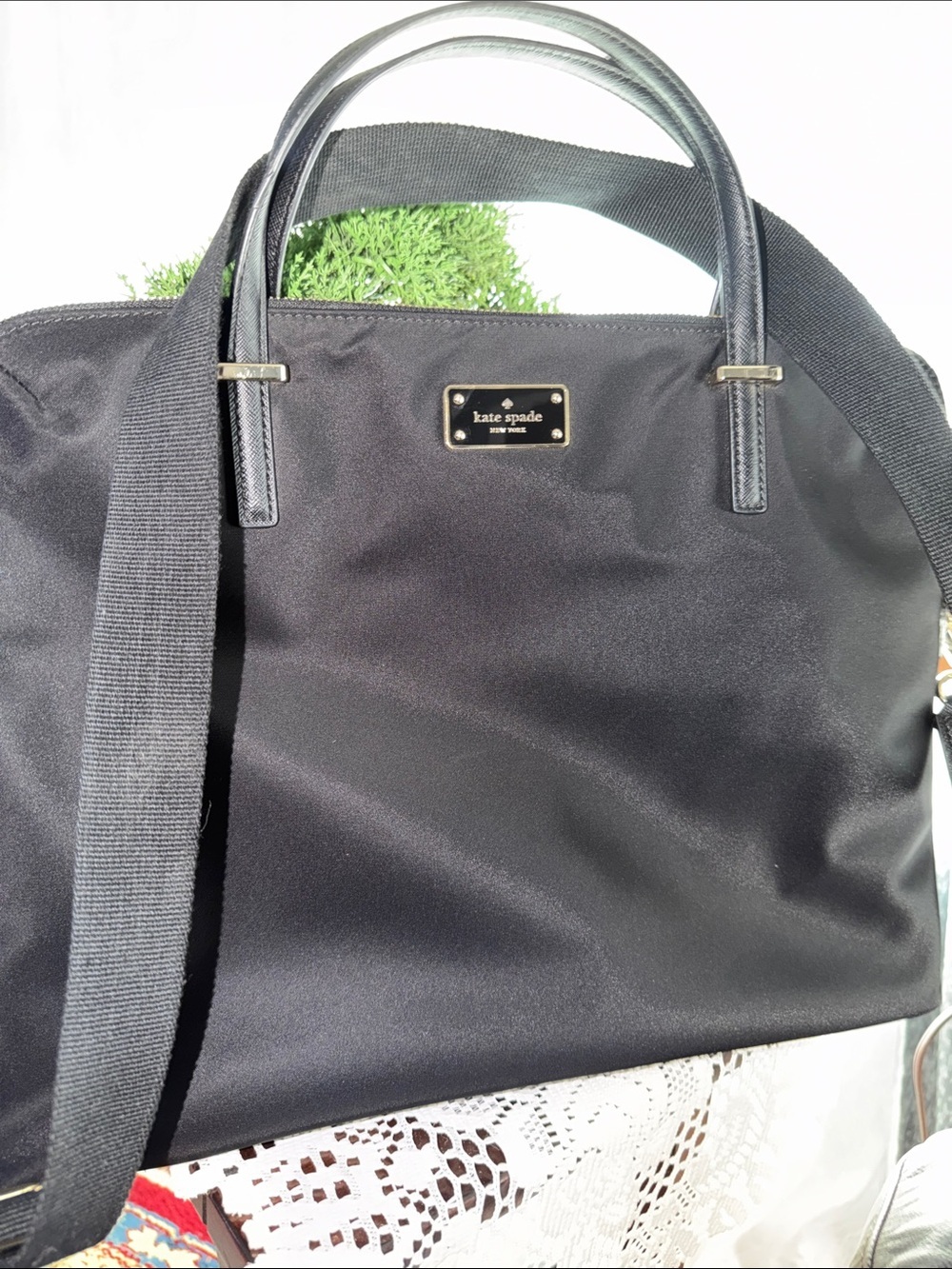 kate spade Black Nylon Laptop Tote with Detachable Strap - Picture 3 of 16